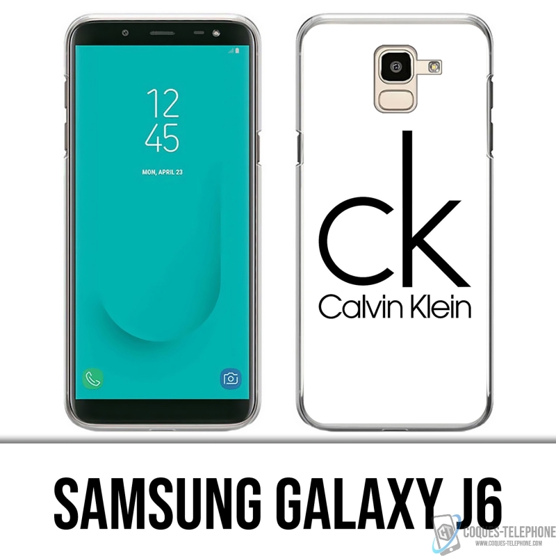 Custodia Samsung Galaxy J6 - Logo Calvin Klein Bianco