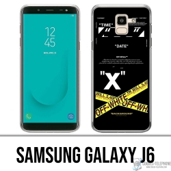 Funda Samsung Galaxy J6 - Líneas cruzadas blancas hueso