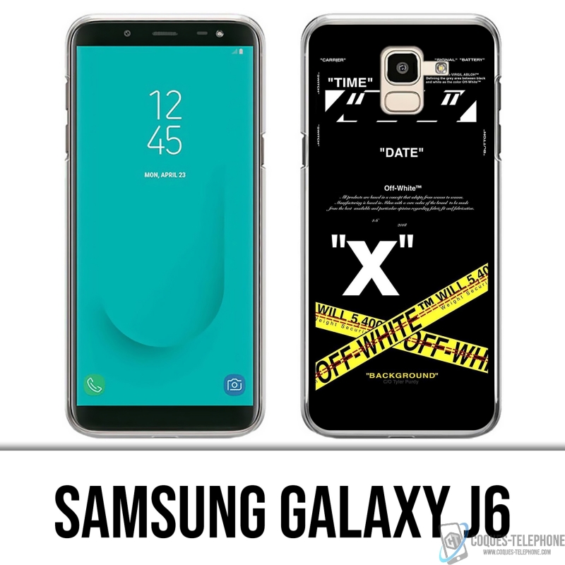 Samsung Galaxy J6 case - Off White Crossed Lines