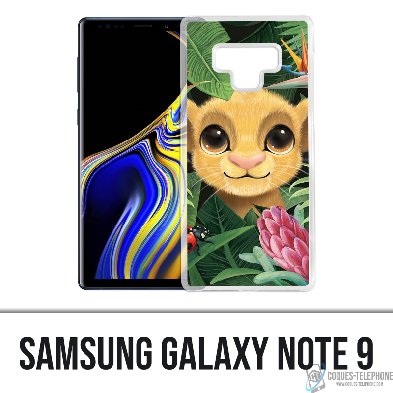 Coque Samsung Galaxy Note 9 - Disney Simba Bebe Feuilles