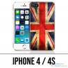 Coque iPhone 4 / 4S - Drapeau Uk Vintage