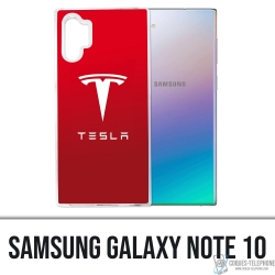 Coque Samsung Galaxy Note 10 - Tesla Logo Rouge