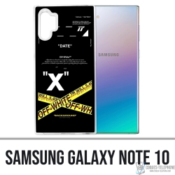 Custodia per Samsung Galaxy Note 10 - Righe incrociate bianco sporco