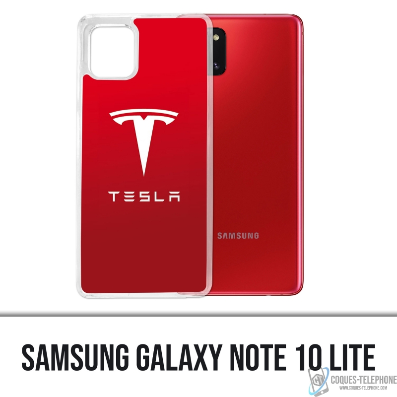 Custodia per Samsung Galaxy Note 10 Lite - Logo Tesla Rosso