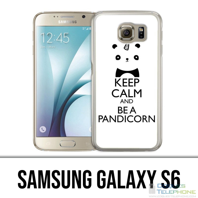 Samsung Galaxy S6 Hülle - Behalten Sie ruhiges Pandicorn-Panda-Einhorn