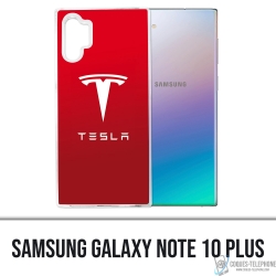 Custodia Samsung Galaxy Note 10 Plus - Logo Tesla Rossa