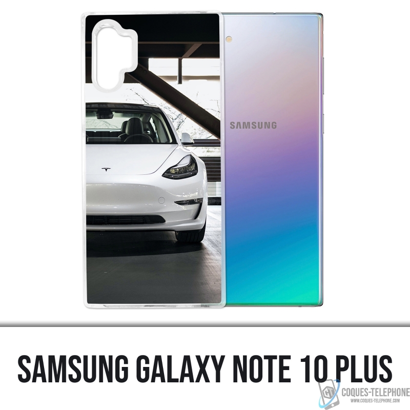 Carcasa para Samsung Galaxy Note 10 Plus - Tesla Model 3 Blanca