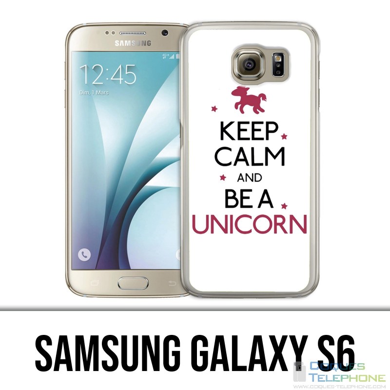 Coque Samsung Galaxy S6 - Keep Calm Unicorn Licorne