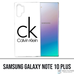 Coque Samsung Galaxy Note 10 Plus - Calvin Klein Logo Blanc