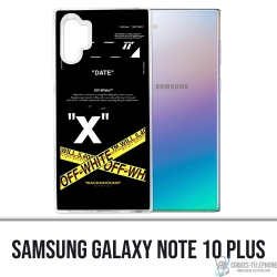 Custodia per Samsung Galaxy Note 10 Plus - Righe incrociate bianco sporco