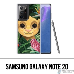 Coque Samsung Galaxy Note 20 - Disney Simba Bebe Feuilles