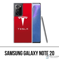 Coque Samsung Galaxy Note 20 - Tesla Logo Rouge