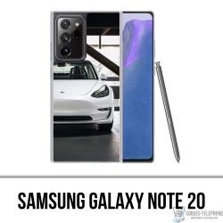 Samsung Galaxy Note 20 Case - Tesla Model 3 Weiß