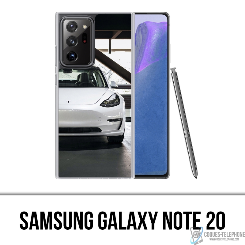 Custodia Samsung Galaxy Note 20 - Tesla Model 3 Bianca