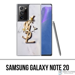 Coque Samsung Galaxy Note 20 - YSL Yves Saint Laurent Marbre Fleurs