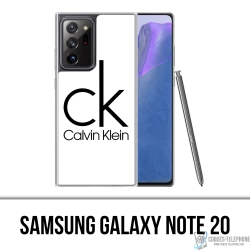Coque Samsung Galaxy Note 20 - Calvin Klein Logo Blanc