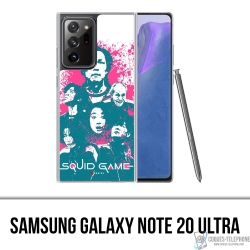 Funda Samsung Galaxy Note 20 Ultra - Splash de personajes del juego Squid