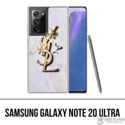 Coque Samsung Galaxy Note 20 Ultra - YSL Yves Saint Laurent Marbre Fleurs