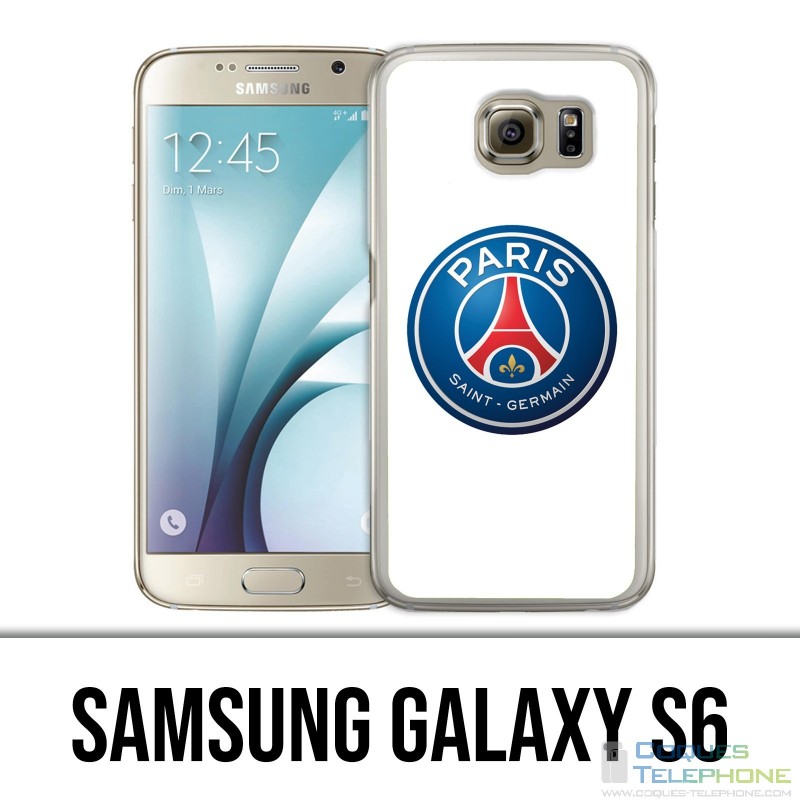 Coque Samsung Galaxy S6 - Logo Psg Fond Blanc