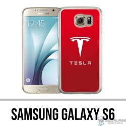 Coque Samsung Galaxy S6 - Tesla Logo Rouge