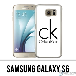Custodia Samsung Galaxy S6 - Logo Calvin Klein Bianco