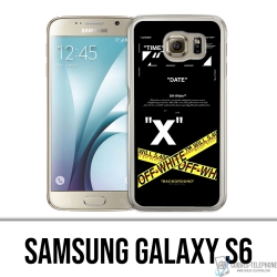 Custodia per Samsung Galaxy S6 - Righe incrociate bianco sporco