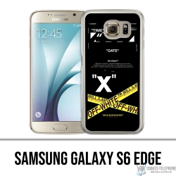 Funda para Samsung Galaxy S6 edge - Blanco hueso con líneas cruzadas