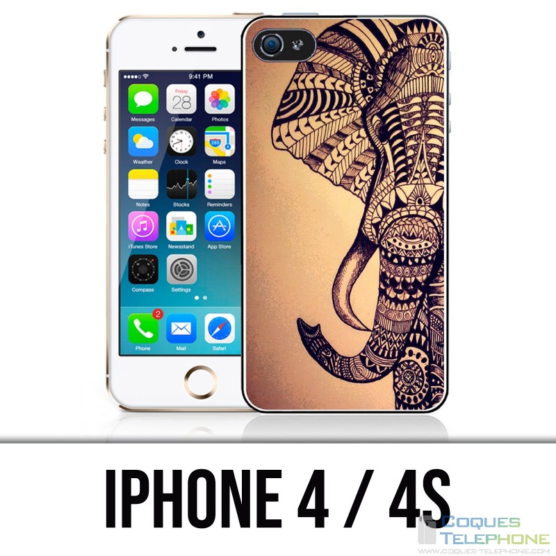 Funda iPhone 4 / 4S - Elefante azteca vintage