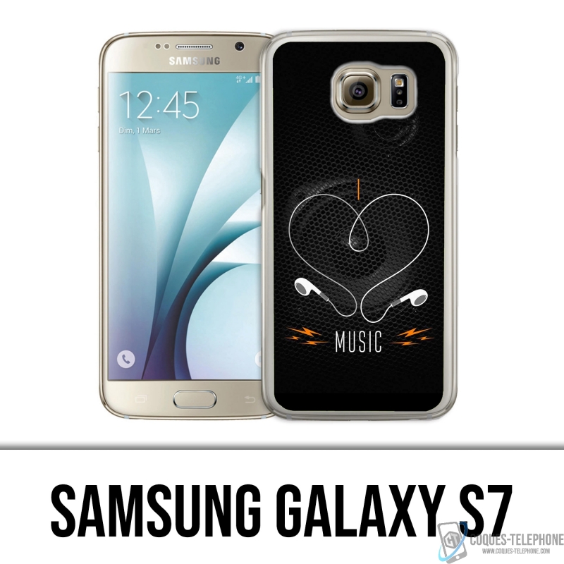 Custodia per Samsung Galaxy S7 - Amo la musica