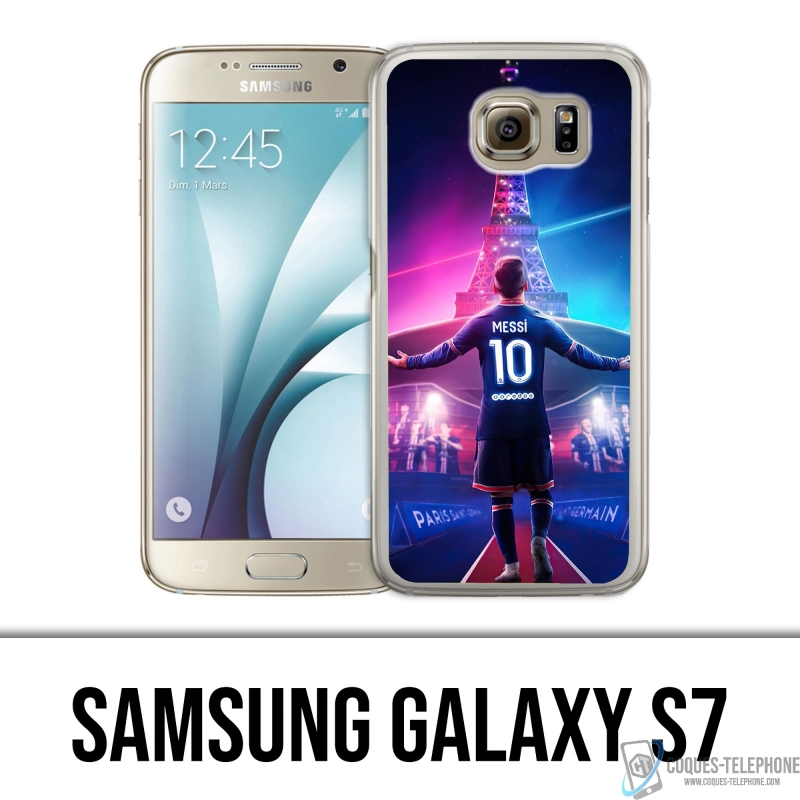 Coque Samsung Galaxy S7 - Messi PSG Paris Tour Eiffel