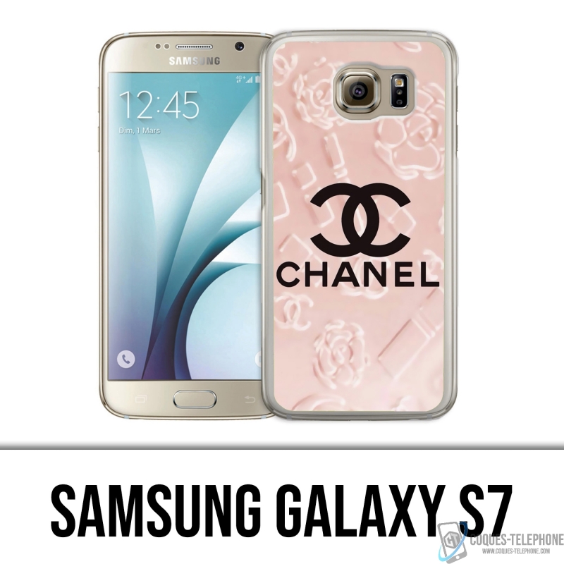 Custodia Samsung Galaxy S7 - Sfondo rosa Chanel