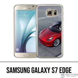 Carcasa para Samsung Galaxy S7 edge - Tesla Model 3 Roja
