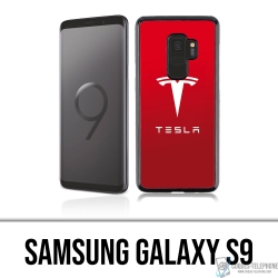 Custodia per Samsung Galaxy S9 - Logo Tesla rosso