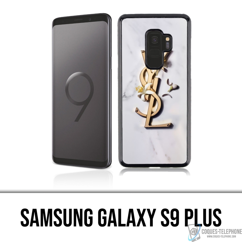 Coque Samsung Galaxy S9 Plus - YSL Yves Saint Laurent Marbre Fleurs