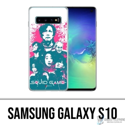Funda Samsung Galaxy S10 - Splash de personajes del juego Squid
