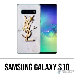 Cover Samsung Galaxy S10 - YSL Yves Saint Laurent Marble Flowers