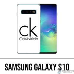 Samsung Galaxy S10 Case - Calvin Klein Logo Weiß