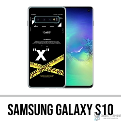 Funda Samsung Galaxy S10 - Líneas cruzadas en blanco hueso