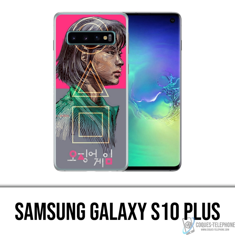Custodia Samsung Galaxy S10 Plus - Ragazza gioco calamari Fanart