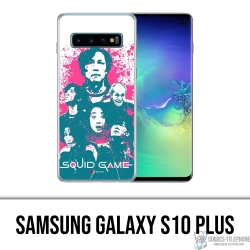 Funda Samsung Galaxy S10 Plus - Splash de personajes del juego Squid