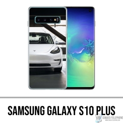 Samsung Galaxy S10 Plus Case - Tesla Model 3 Weiß