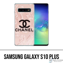 Custodia Samsung Galaxy S10 Plus - Sfondo rosa Chanel