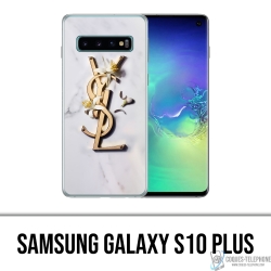 Coque Samsung Galaxy S10 Plus - YSL Yves Saint Laurent Marbre Fleurs
