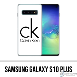 Coque Samsung Galaxy S10 Plus - Calvin Klein Logo Blanc
