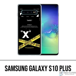 Funda para Samsung Galaxy S10 Plus - Blanco hueso con líneas cruzadas