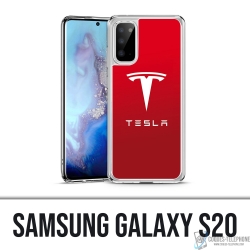 Coque Samsung Galaxy S20 - Tesla Logo Rouge