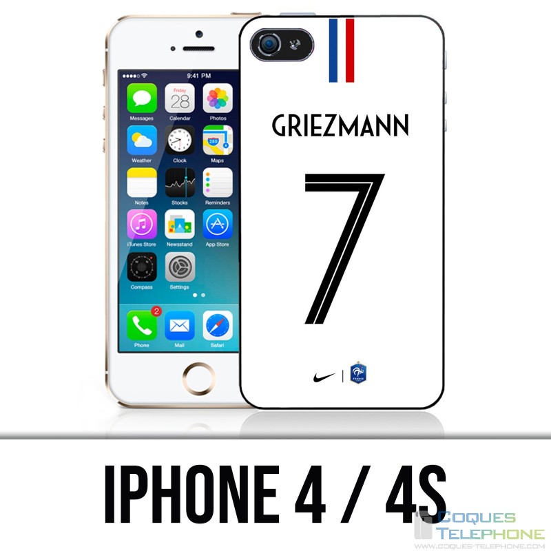 Coque iPhone 4 / 4S - Football France Maillot Griezmann