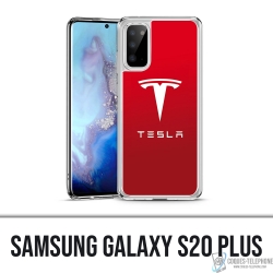 Custodia per Samsung Galaxy S20 Plus - Logo Tesla rosso