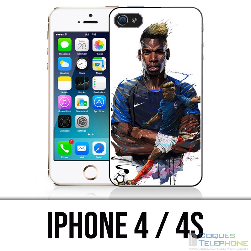 Coque iPhone 4 / 4S - Football France Pogba Dessin