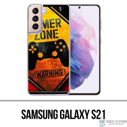 Coque Samsung Galaxy S21 - Gamer Zone Warning
